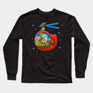 Noodle In Helmet Astsronaut Cartoon Long Sleeve T-Shirt